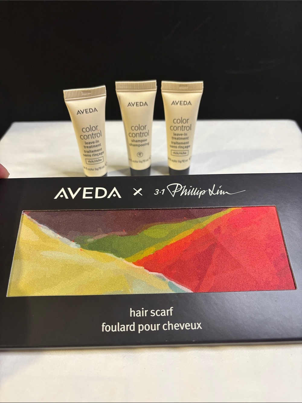 AVEDA x Phillip Lim Multicolor Abstract Print Hair Scarf - color control bundle